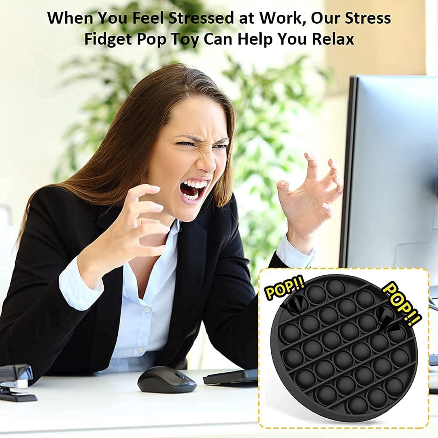 Premium Round Shape Silicone Pop It Fidget Toy (1 Pc) Premium Round Shape Silicone Pop It Fidget Toy (1 Pc)